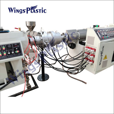 เครื่องอัดรีดสายการผลิตท่อพลาสติกความเร็วสูงท่อ HDPE LDPE PP PE PPR ท่อ