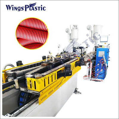 PLC ควบคุมสายการอัดรีดท่อระบายน้ำ DWC ด้วยเครื่องอัดรีดแบบสกรูเดี่ยว