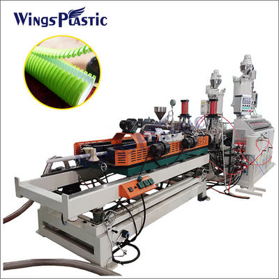 เครื่องทําท่อพลาสติก HDPE เครื่องทําท่อ DWC ผนังสอง