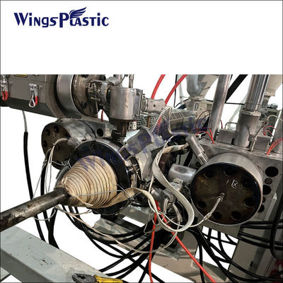 สายการผลิตหลอด HDPE ความเร็วสูง ผนังสองคอรูเกท พลาสติก Extruder DWC เครื่องทําหลอด