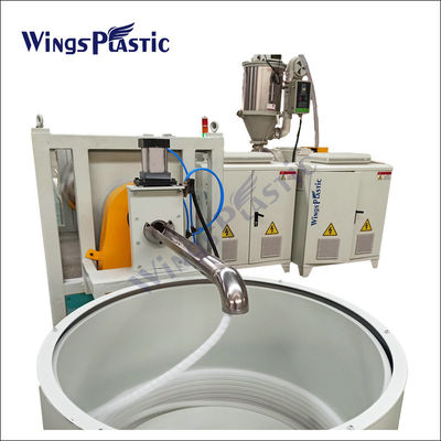 เครื่องทําพลาสติก Hdpe Pp Pe Hydraulic Spiral Wrap Protector Hose Extrusion