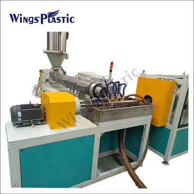 เครื่องทําพลาสติก Hdpe Pp Pe Hydraulic Spiral Wrap Protector Hose Extrusion